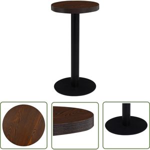 The Living Store Bistrotafel 40 cm MDF donkerbruin - Romantische Sfeer - Bistrotafel - MDF Tafel - Houten Tafel - Kleine Tafel