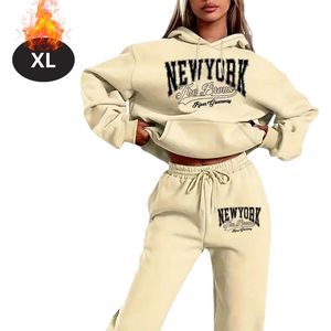 Nivard Joggingpak - Huispak - Volwassenen - Trainingspak - Comfortabel - Joggingsbroek - Tracksuit - Dames - Abrikoos - XL