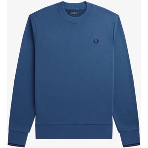 SINGLES DAY! Fred Perry - Sweater Logo Mid Blauw - Heren - Maat XXL - Regular-fit