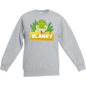 Slanky de slang sweater grijs voor kinderen - unisex - slangen trui - kinderkleding / kleding 122/128