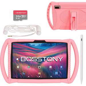 Bosstony Kids Tablet 10 inch - Ouderlijk Toezicht - 6000mAh Batterij - Android 13 - Incl Beschermpakket - Kindertablet vanaf 3 jaar