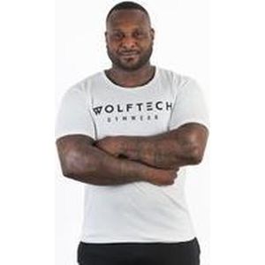 Wolftech Gymwear Sportshirt Heren - Wit - M - Slim Fit - Sportkleding Heren