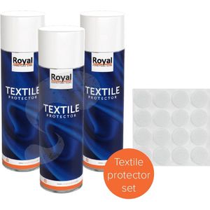 Royal Furniture Care | Textile protector set | 3 x textile protector + 1 x vilt wit | 3 x 500 ml textiel protector | textielbeschermer bank stoelen
