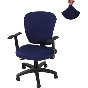 Hoes voor bureaustoel, 2 stuks, spandex bureaustoelhoes, wasbaar, draaibaar, universele bureaustoelhoezen, bureaustoelhoezen voor computerarmleuningen, stoel, marineblauw rood