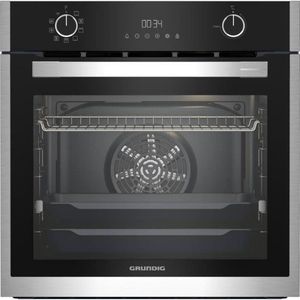 GRUNDIG Ingebouwde pyrolytische oven met pulswarmte - GEBM19302BP - roestvrij staal - Koude deur - 72 L - 60x60 cm