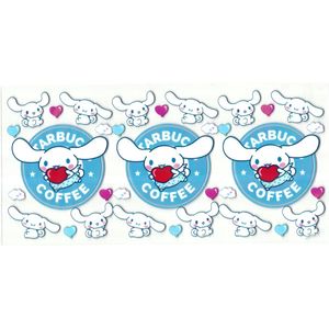 UV DTF cup wrap sticker - stickers - beker - cup - koffie - drinkbeker - sticker - starbucks - konijntje - konijn - uv sticker - hobby - stikker - zelfklevende sticker - leuk voor op drinkbeker - beplakken op alle objecten - leuk voor op je koffer