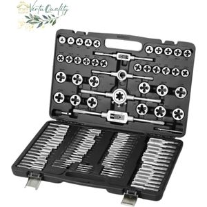 VirtuQuality ® - Tap- en Matrijzenset 40 Stuks - Metrisch & SAE Standaard - Duurzaam Lagerstaal - Precisie Draadsnijgereedschap - Voor Professioneel & Thuisgebruik