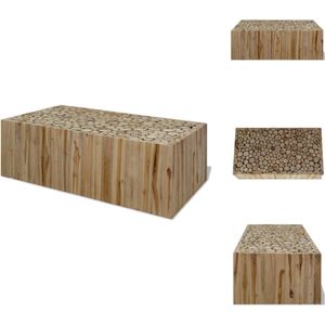 vidaXL Salontafel - Teakhout - 90 x 50 x 30 cm - Handgemaakt - Tafel