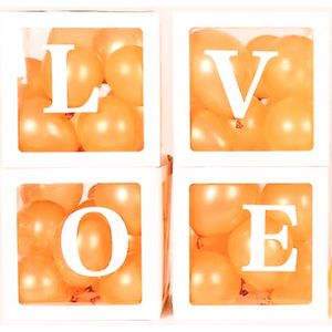 Ballon box pakket Love met 24 goudkleurige ballonnen - aanzoek - love - liefde - valentijn - goud - ballonbox