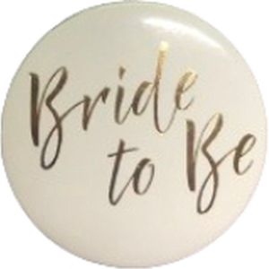 Bride to be button - Wit / Goud - Metaal - Vrijgezellenfeest - Bachelor party