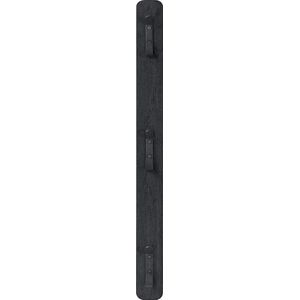 ACAZA Verticale wandkapstok - met 3 haken - 6x67 cm - zwart