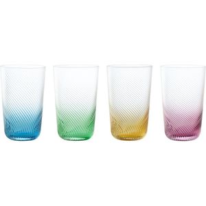 Anton Studio Designs London set van 4 swirl gekleurde tumbler glazen 55 CL