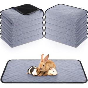 Herbruikbare Wasbare Cavia Plaskussen - 10 Stuks - Absorberend - Antislip - Fleece Beddengoed - Cavia Accessoires - Bulk - Kooi Voeringen - Matten - 30 x 61 cm