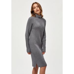 Minus Ava Knit Turtleneck Dress Jurken Dames - Kleedje - Rok - Jurk - Lichtgrijs - Maat L