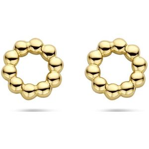 14K geelgoud oorknopppen cirkel bolletjes 4027861