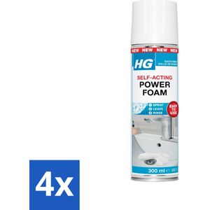 HG - Badkamer - Badkamerreiniger - Power Foam Badkamer - Zelf-Activerend - 300 ml - Voordeelverpakking - 4 stuks