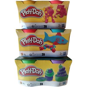 Play-Doh Klei - 6 kleuren - rood, blauw, geel, roze, groen en paars - 6 potjes x 84g - extra klei om te spelen