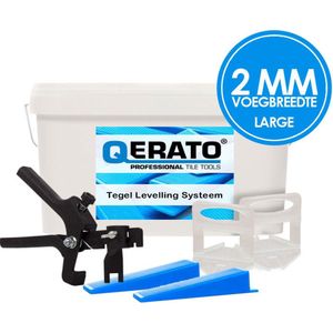 Qerato Levelling 2 mm Large Kit XL - Tegel levelling clips (500 stuks) - Inclusief 250 keggen & tang - Nivelleer systeem- tegeldikte 11-20 mm
