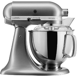 KitchenAid Keukenrobot - Keukenmachine Artisan met extra accessoires - Moederdag cadeautje - 4,8 L, Contour Zilver