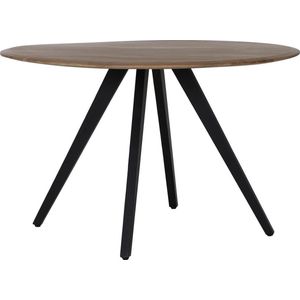 Light & Living Eettafel Mimoso - Hout/Zwart - Ø120cm - Modern,Industrieel,Luxe