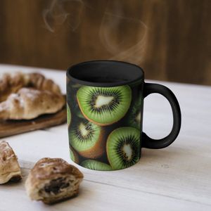 Magische Mok - Foto op Warmte Mokken - Koffiemok - Kiwi - Fruit - Groen - Magic Mok - Beker - 350 ML - Theemok