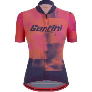 Santini Fietsshirt Korte Mouwen Dames Paars Oranje - Forza Indoor Training Jersey For Women Atomic Orange - S