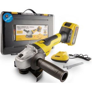 Powerplus accu haakse slijper POWXB20050 - 20V slijpmachine - slijpschijf 125mm ᴓ, met accu 4.0Ah en lader, power tool