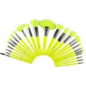 Beauty Creations - Dare To Be Bright - Boujee - 15 delige - NEON YELLOW - Make-up kwasten set - Inclusief etui - 15NBc - NEON - Geel - Groen - 302 g