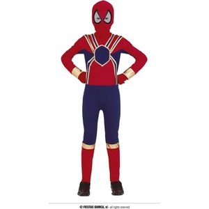 Guirca - Spiderman Kostuum - Spider Trooper Superheld Kind Kostuum - Blauw, Rood - 5 - 6 jaar - Carnavalskleding - Verkleedkleding