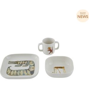 OYOY Moira Kinderservies set Crocodille Gustav - Servies kind - Offwhite