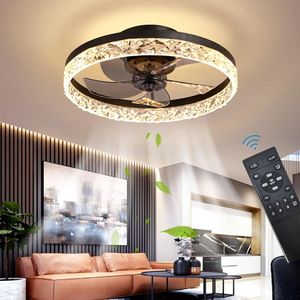 Moderne Plafondventilator met Verlichting en Afstandsbediening - Dimbaar LED en 6 Snelheden (50CM)