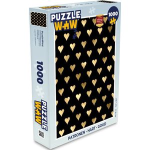 Puzzel Patronen - Hart - Goud - Legpuzzel - Puzzel 1000 stukjes volwassenen