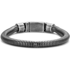 Frank 1967 7FB-0615-23 Stalen Armband - Heren - Slang schakel - 6,5 mm Dikte - Stalen Slot - 10,7 mm Breed - 23 cm - Atraciet