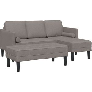 vidaXL - 2-delige - sofa - set - met - kussens - in - taupe - stof