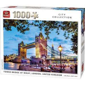 King Puzzel 1000 Stukjes (68 x 49 cm) - Tower Bridge Londen - Legpuzzel Steden - Volwassenen