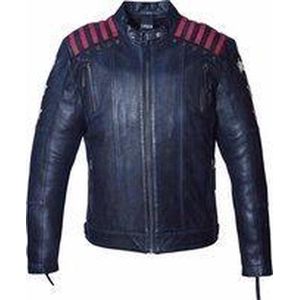 Urban 5884® - The Rising Star - Heren Motorjas- Met Protectie -  Lams Leer - Blauw - Maat 3XL