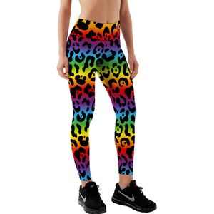 Yucka festival legging met panter regenboog print - Leggings met print - Dames - Meisjes - Maat S-M