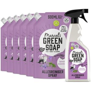 Marcel's Green Soap Allesreiniger Spray Lavendel & Rozemarijn + 6 Navullingen Pakket