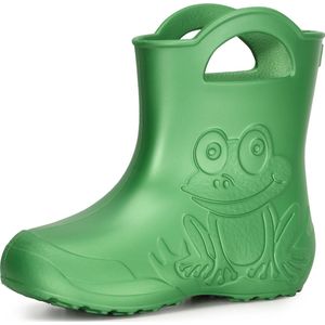 Ladeheid LA-CA-Frog Kinder Regenlaarzen - Rubber - Licht - EVA - Smaragdgroen - 22/23