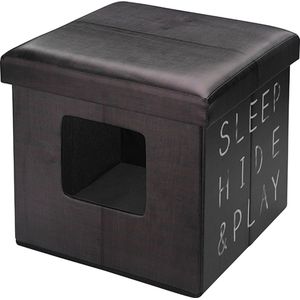 D&D Huisdierenpoef Sleep Hide Play 38x38x38 cm donkerbruin 434/431627