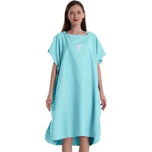 Bovista Surf Poncho - Dames - Heren - Omkleed Handdoek - Volwassenen - Zacht - Poncho - Lichtblauw