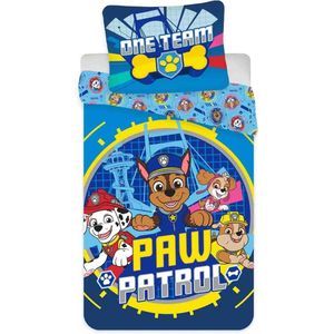 PAW Patrol dreumesdekbedovertrek - 100 x 135 cm - Katoen (blauw)