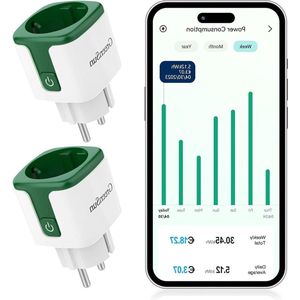 Stopcontact met stroommeting en spraakbesturing - energiekostenmeter - WiFi-gestuurd - Alexa/Google