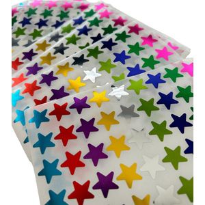 RyC Toys sterrenstickers -10 pack | 450 metallic star stickers - 9 kleuren | Regenboogstickers Leraarstickers voor kinderbeloning |Gouden Sterren Stickers| zilveren sterstickers | metallic kleurrijke stickers | Envelop stickers |