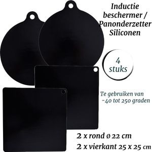 Bergner Inductie Kookplaat Beschermer Set - Hittebestendig tot 250 graden - set van 4 stuks