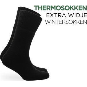 Norfolk - Thermo sokken, Extra Wijde, Comfort Fit Wintersokken met demping - Warme sokken - Maat 39-42 - Zwart - Tenderhold