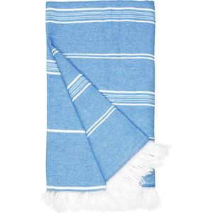 The One Towelling Hamamdoek - Recyclede handdoek - Hoge vochtopname - 60% Katoen & 40% Polyester - 100 x 180 cm - Kobalt Blauw