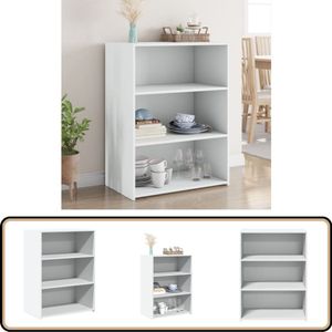 vidaXL Dressoir - 70x41x93 cm - Bewerkt hout - Wit Dressoir - Houten Dressoir - Witte Dressoir - Vintage Dressoir - Scandinavisch Dressoir
