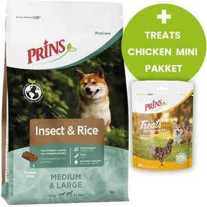 Prins ProCare Insect & Rice 20kg - Hondenvoer + Treats Chicken Mini Pakket
