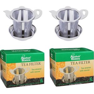 Theefilter Universeel RVS - Theepot - thee zeef - thee infuser - voor losse thee | 2 stuks